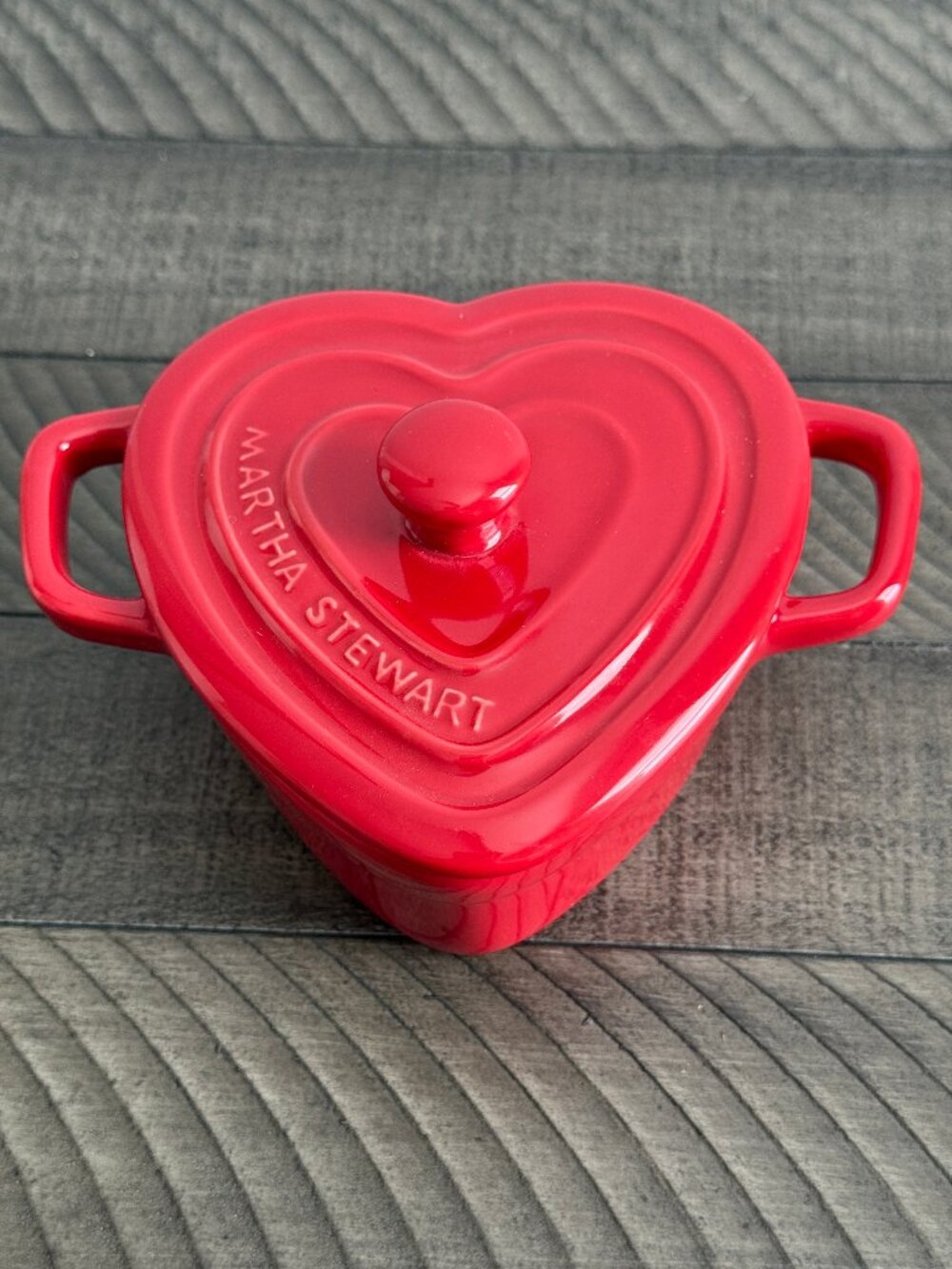 Martha Stewart Heart Cocottes Stoneware - Red